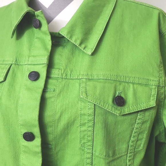 Talbots Bright Green Jean Jacket - Picture 5 of 12